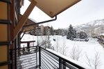 Watch skiers and snowboarders return home at the end of their ski day from your private balcony.